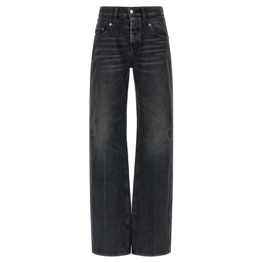 Armarium Black Cotton Straight-Leg Jeans