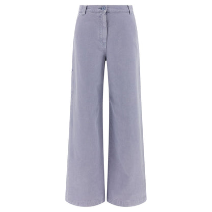 Max Mara Purple Cotton Casual Pants