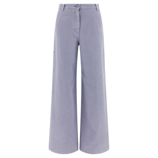 Max Mara Purple Cotton Casual Pants