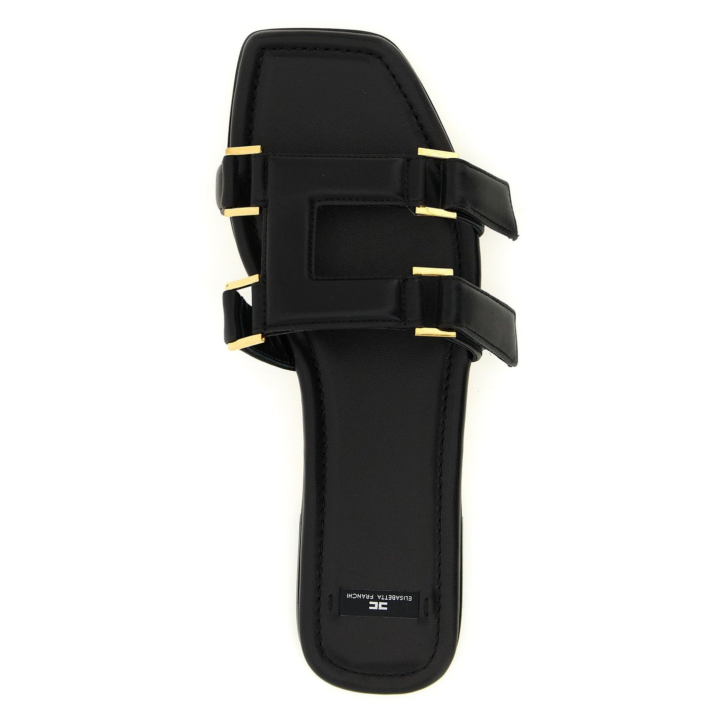 Elisabetta Franchi Black Lambskin Slides