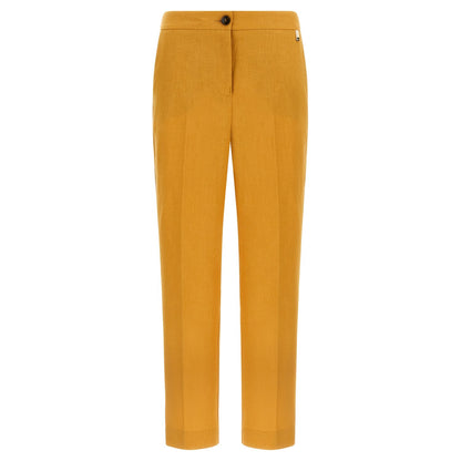 Herno Orange Linen Casual Pants