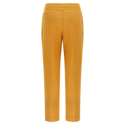 Herno Orange Linen Casual Pants