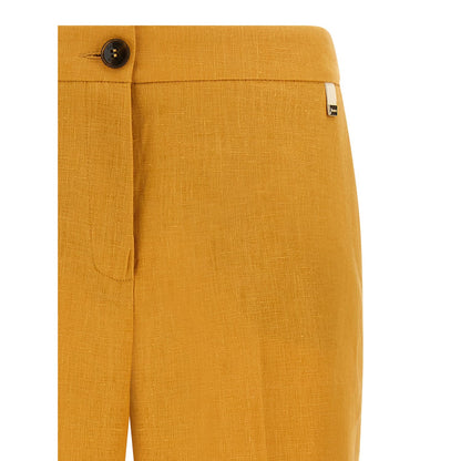 Herno Orange Linen Casual Pants