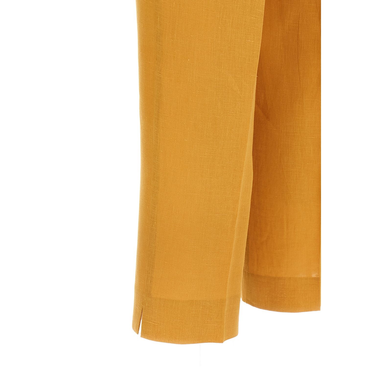 Herno Orange Linen Casual Pants