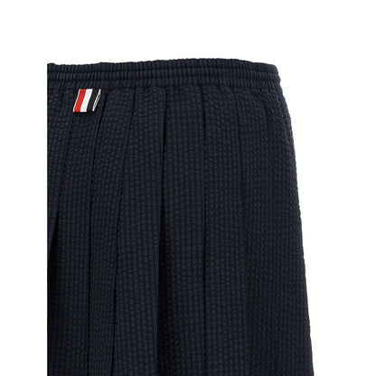 Thom Browne Blue Wool Long Skirt
