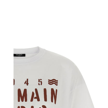 Balmain White Cotton T-Shirt