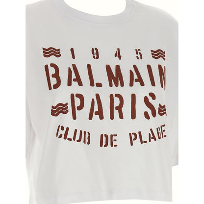 Balmain White Cotton T-Shirt