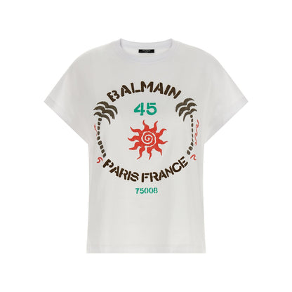 Balmain White Cotton T-Shirt