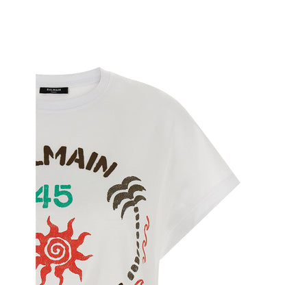 Balmain White Cotton T-Shirt