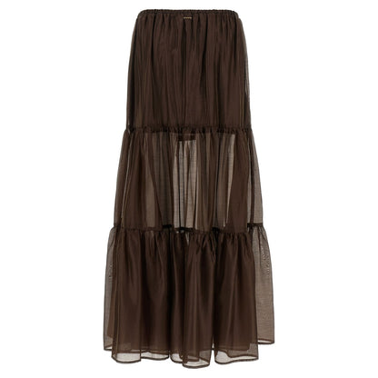 Twinset Brown Lycra Mini Skirt