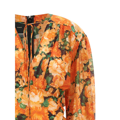 PINKO Orange Lyocell Short Dress