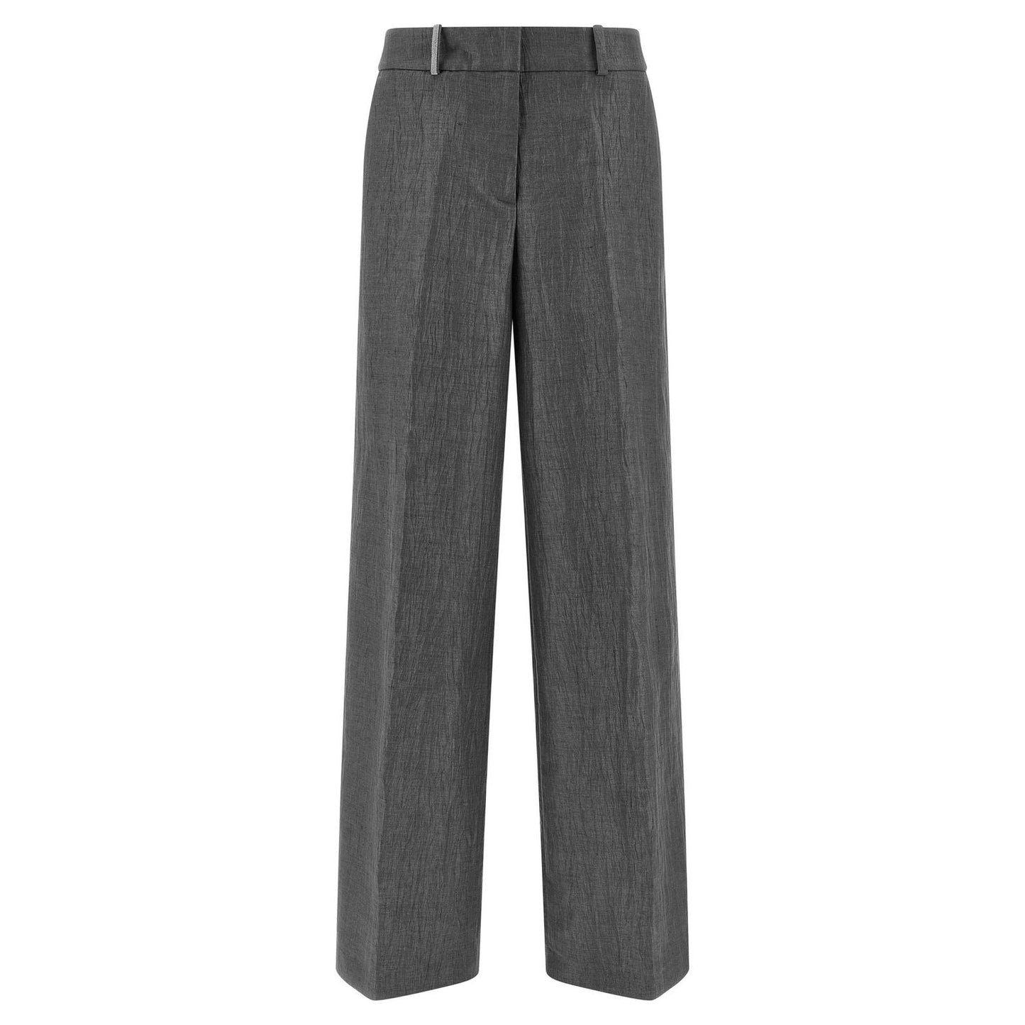 Peserico Gray Linen Casual Pants