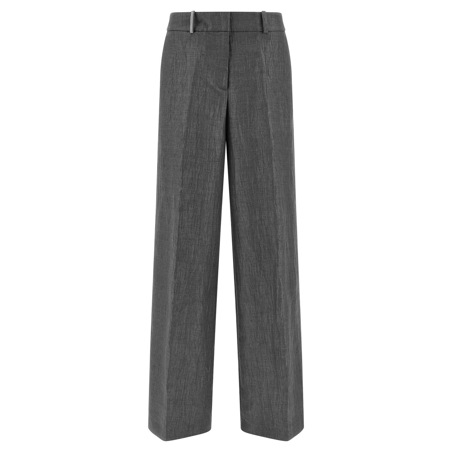 Peserico Gray Linen Casual Pants