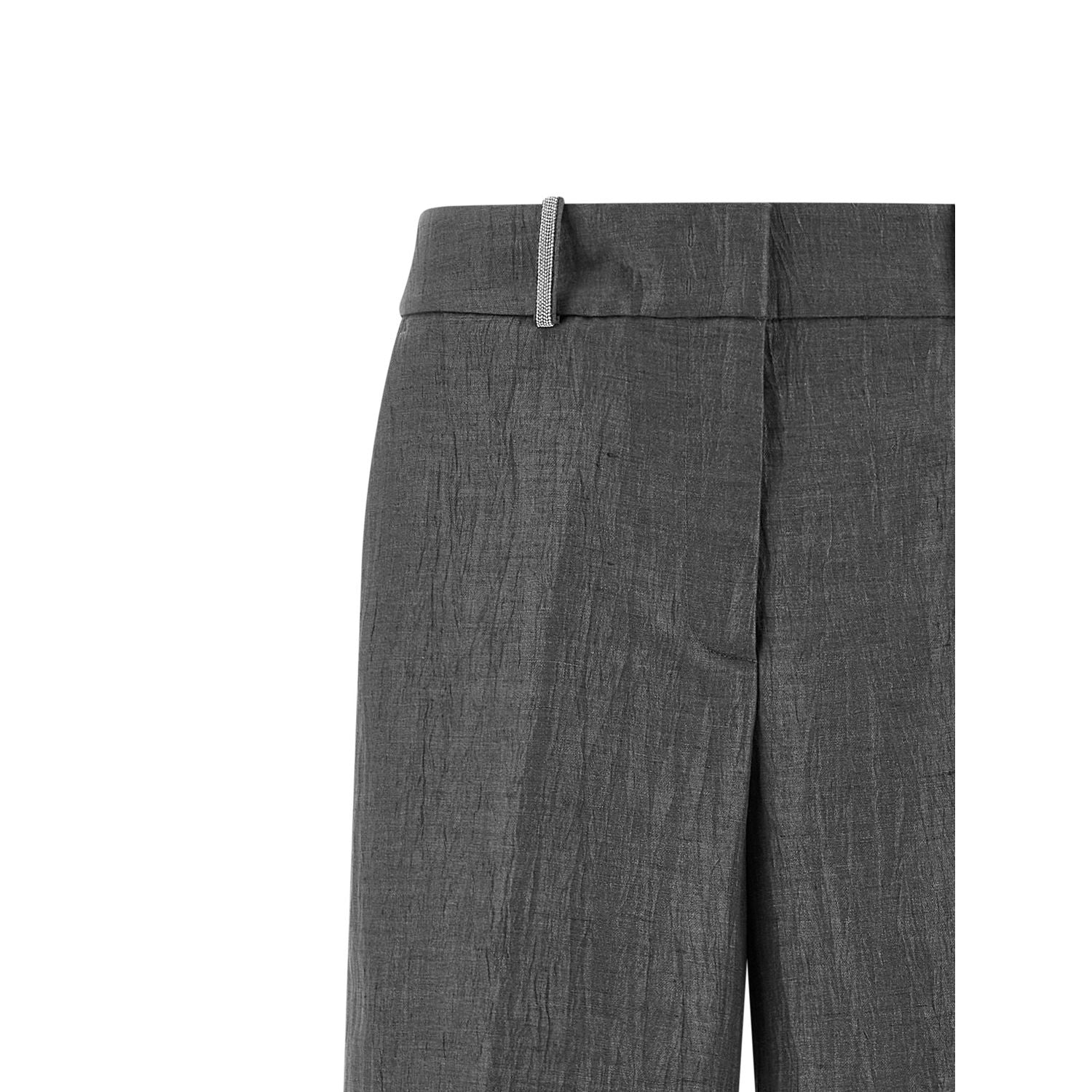 Peserico Gray Linen Casual Pants