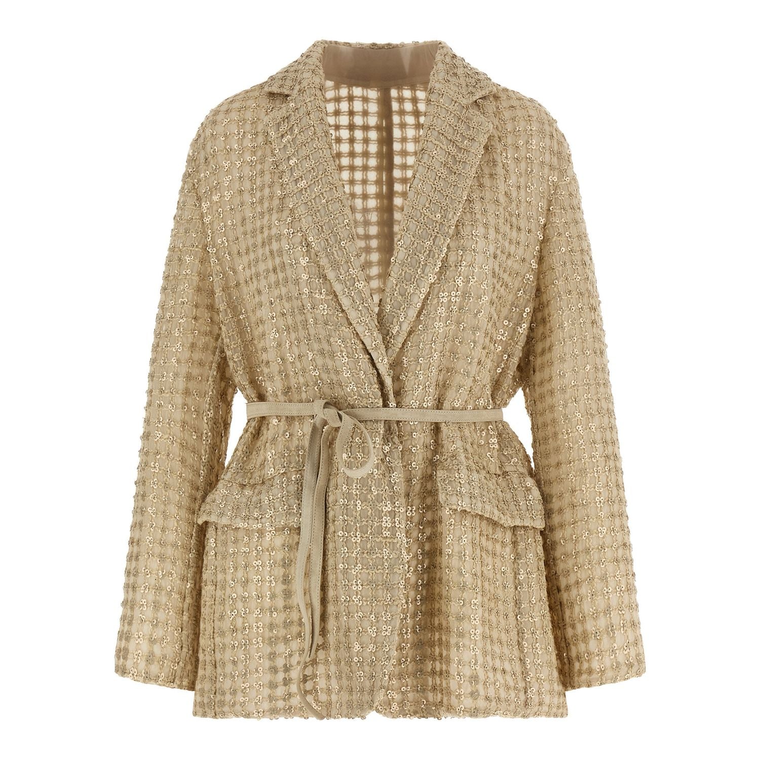 Brunello Cucinelli Beige Silk Blazer