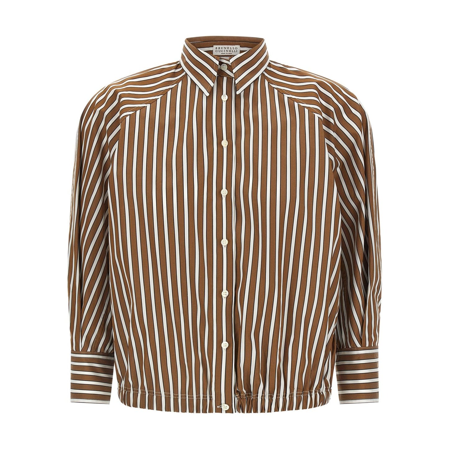 Brunello Cucinelli Brown Cotton Blouse