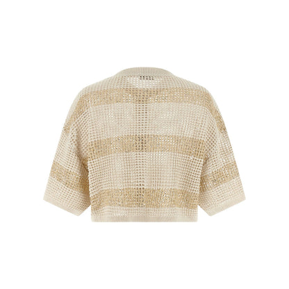 Brunello Cucinelli Beige Cotton Cardigan