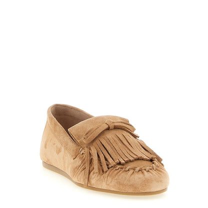 Stuart Weitzman Brown Calfskin Slip-On Loafers