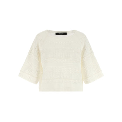 Max Mara White Cotton Cardigan