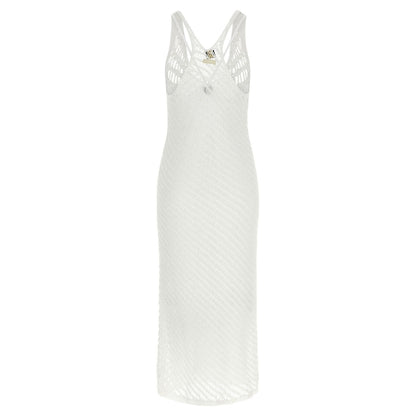 PINKO White Polyester Long Dress