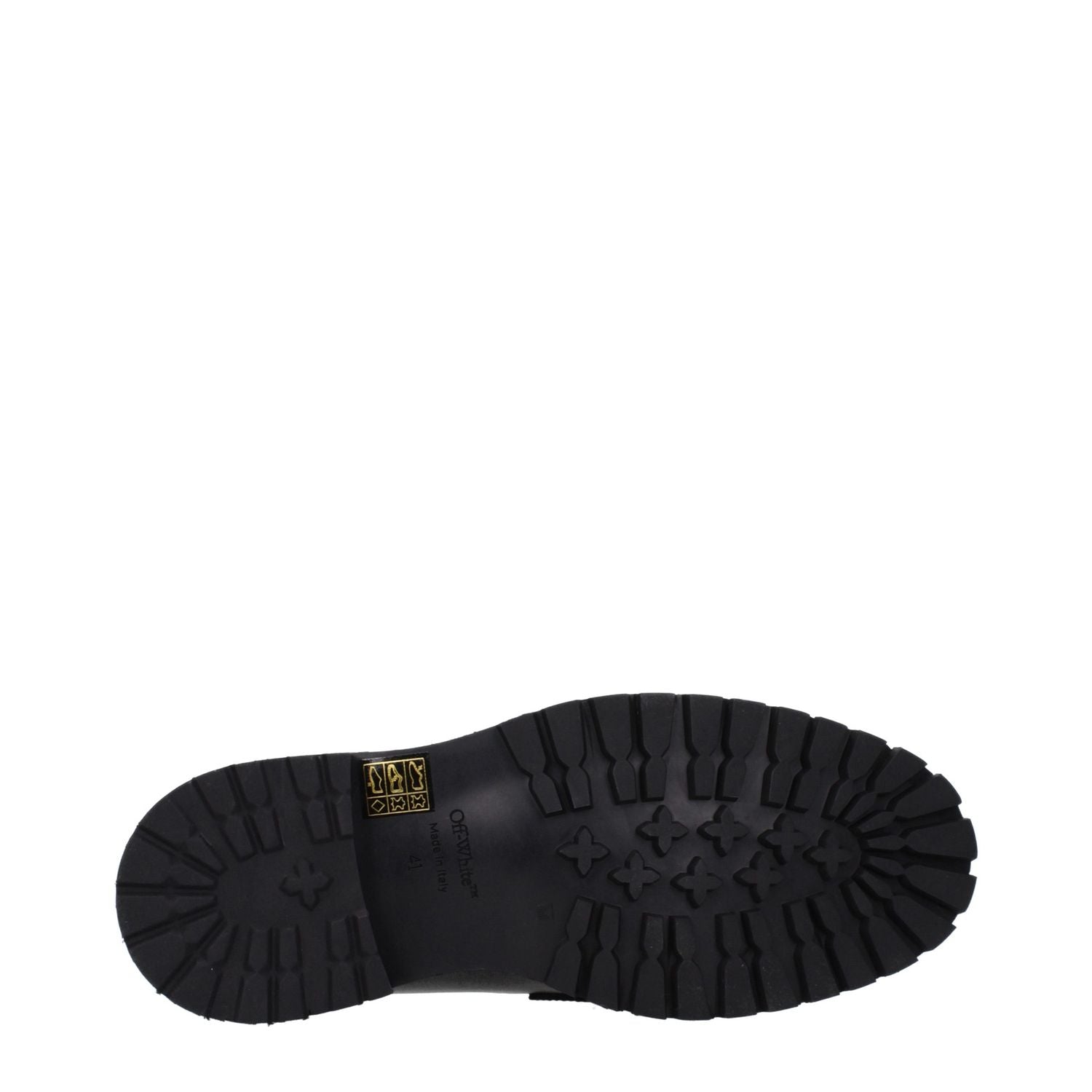 Off-White Black Leather Slip-On Loafers