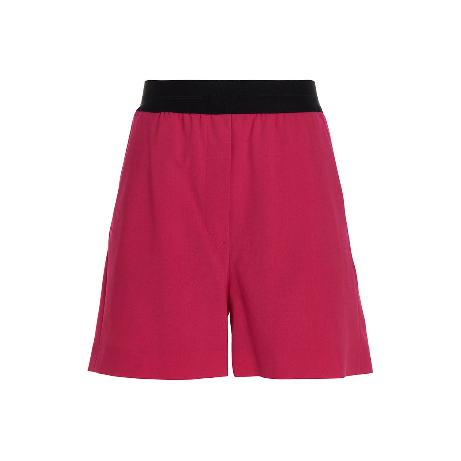 MSGM Fuchsia Virgin Wool Bermuda Shorts