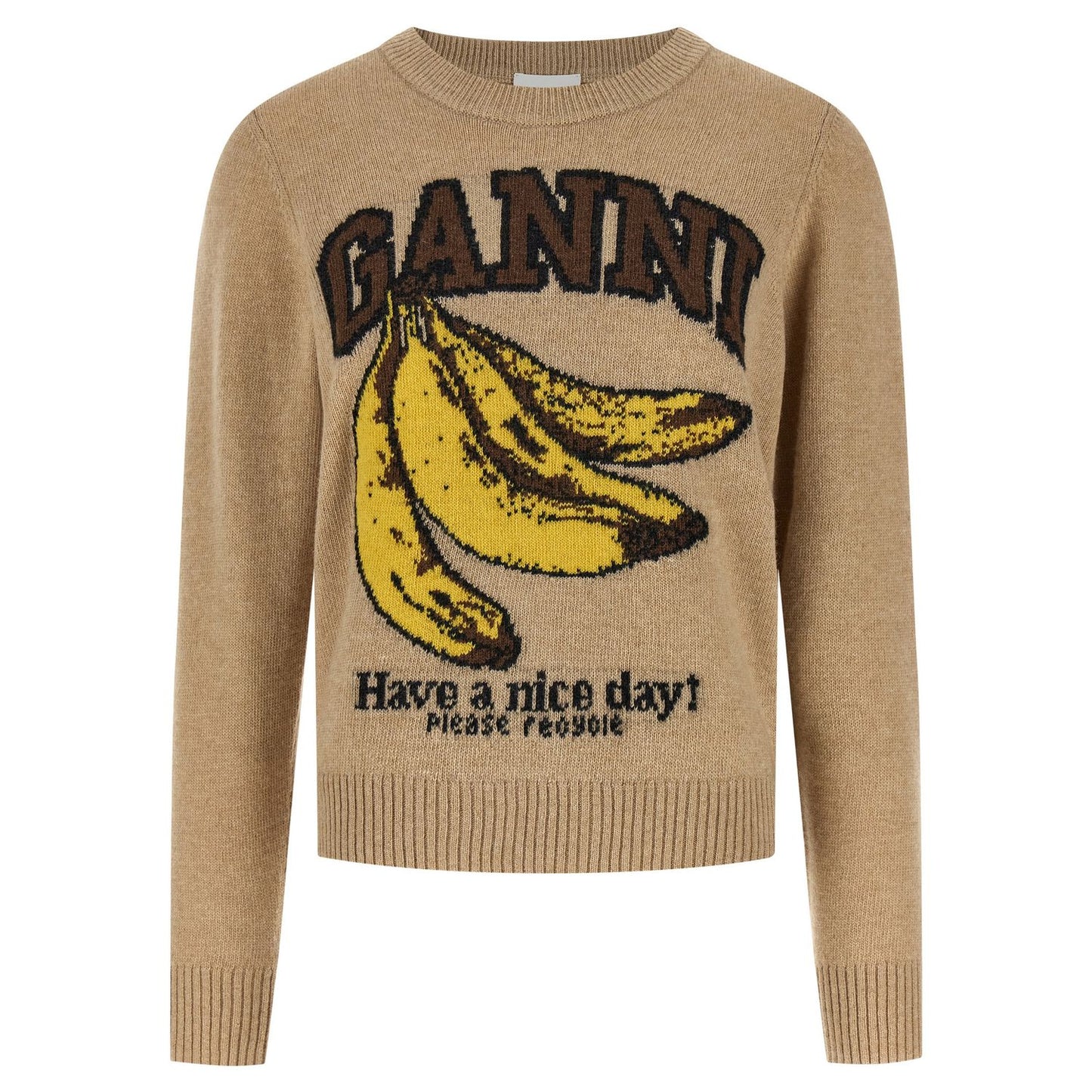 Ganni Beige Wool Cardigan