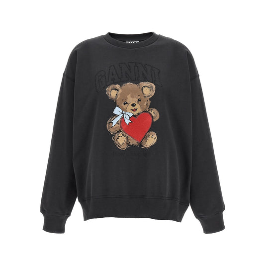 Ganni Black Organic Cotton Sweatshirt