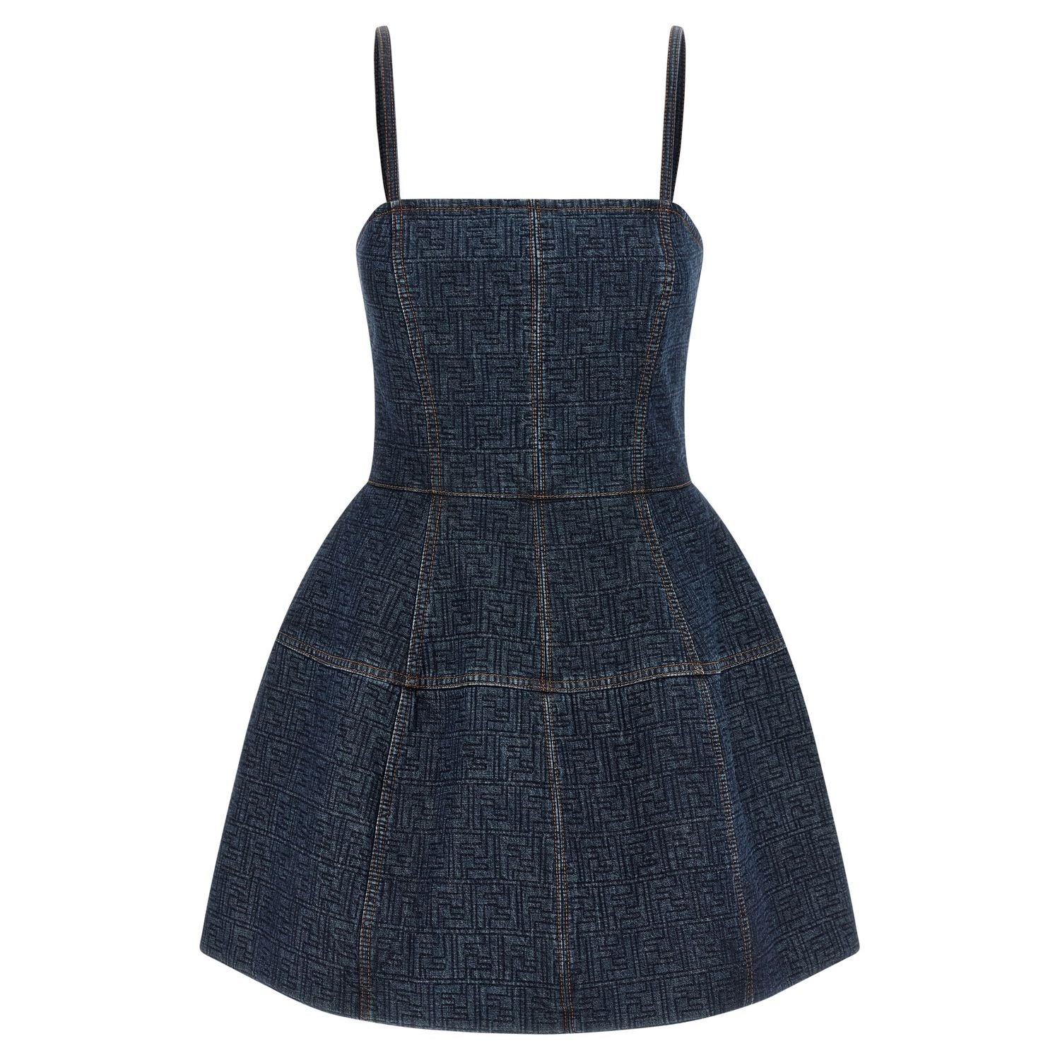 Fendi Blue Cotton Short Dress