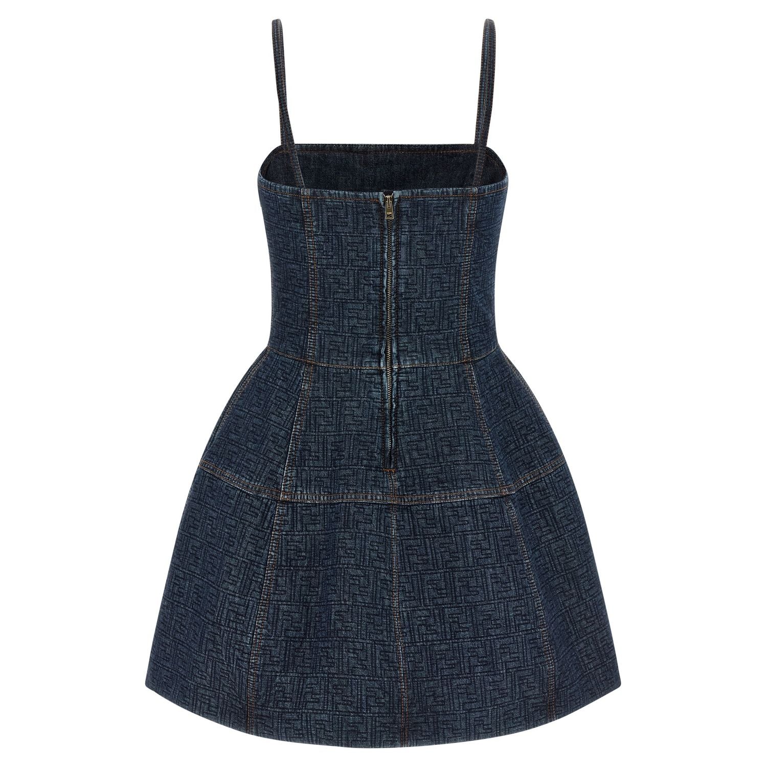 Fendi Blue Cotton Short Dress