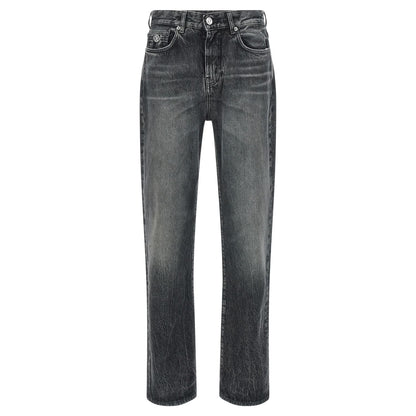 Versace Gray Cotton Straight-Leg Jeans