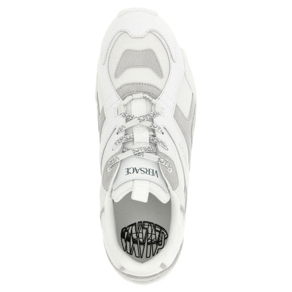 Versace White Calfskin Athletic Sneakers