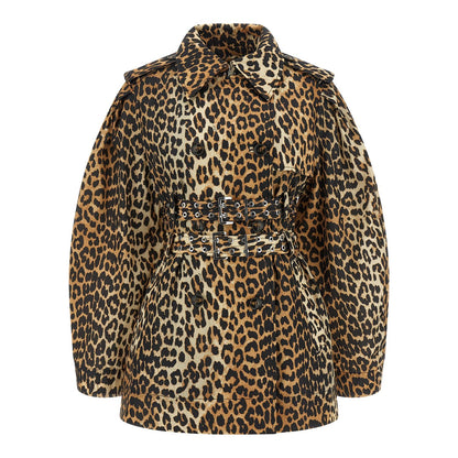 Ganni Brown Recycled Polyamide Coat