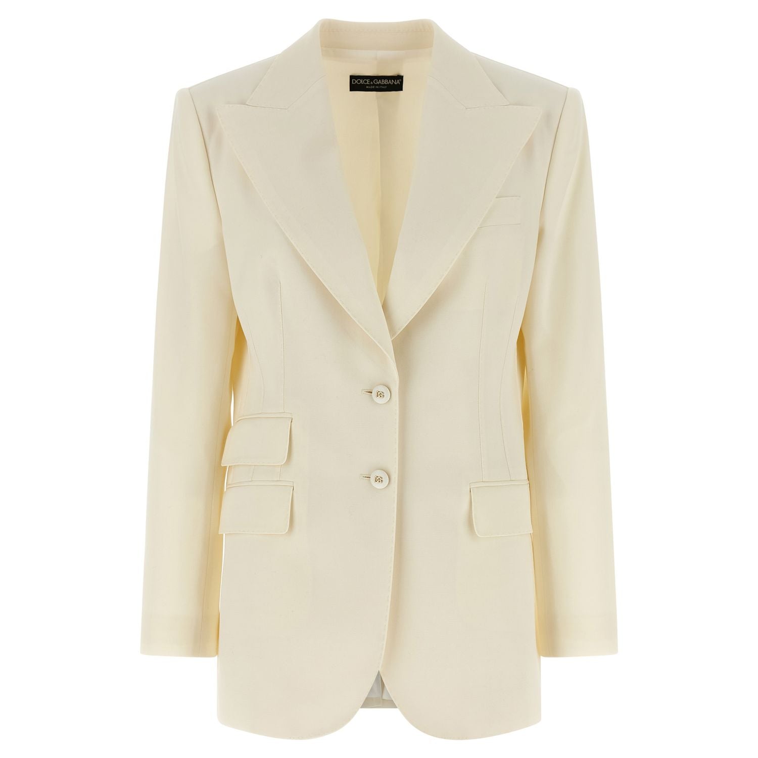 Dolce & Gabbana White Virgin Wool Blazer