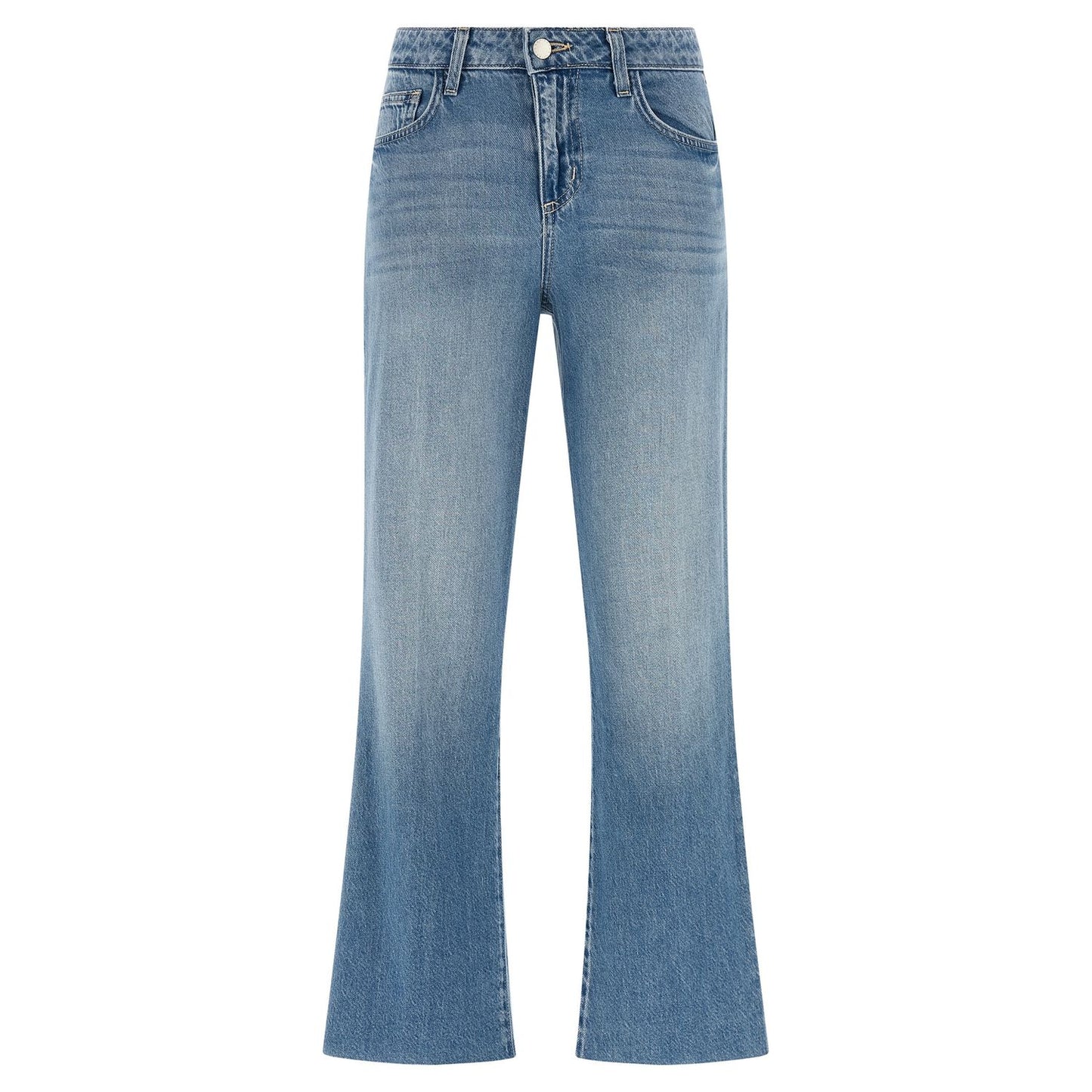 L'Agence Blue Cotton Flared Jeans