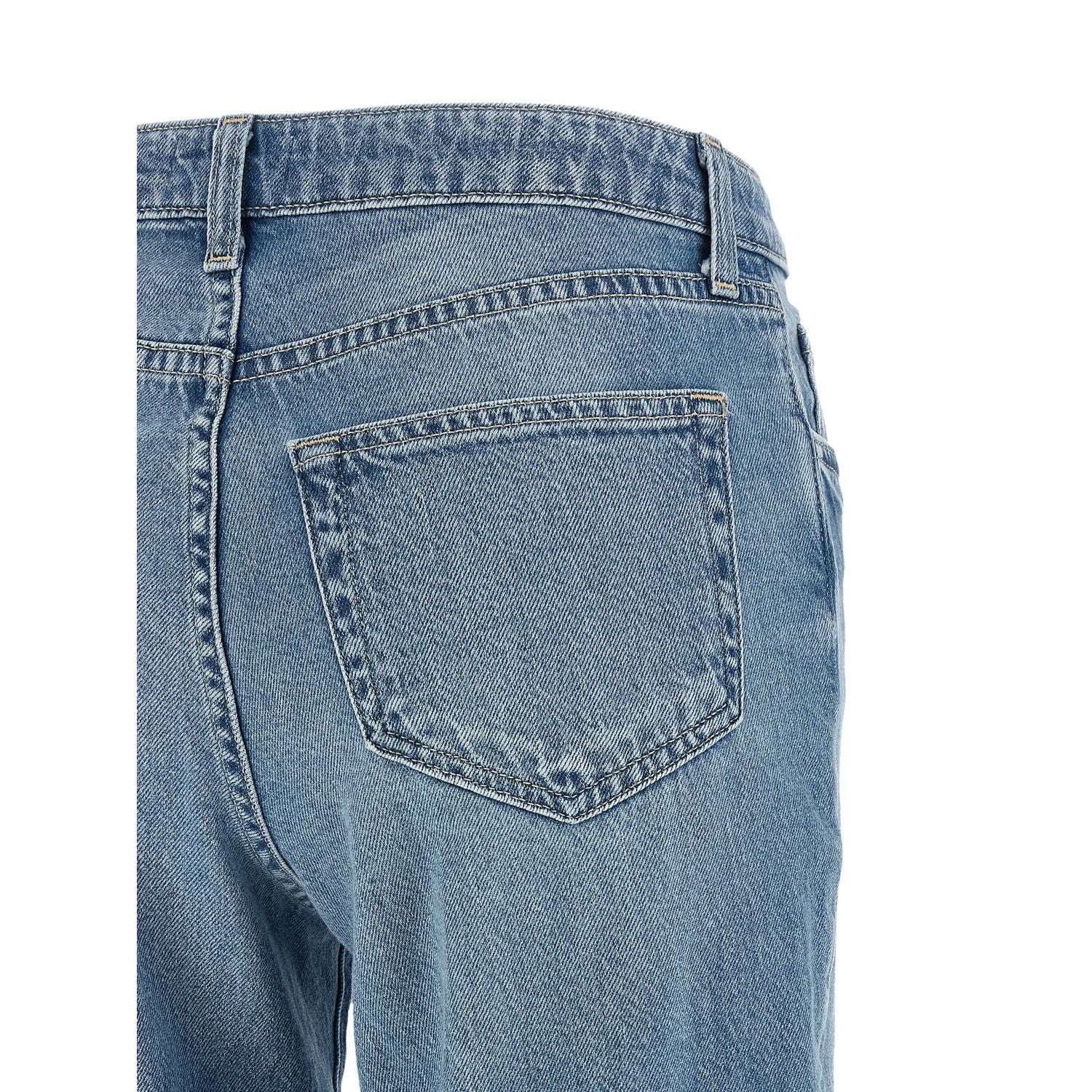 L'Agence Blue Cotton Flared Jeans