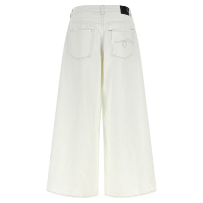 R13 White Cotton Jeans Denim