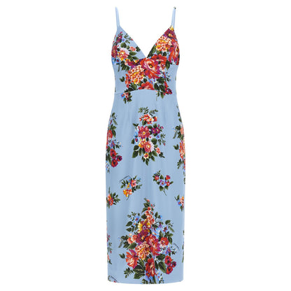 Dolce & Gabbana Blue Viscose Midi Dress