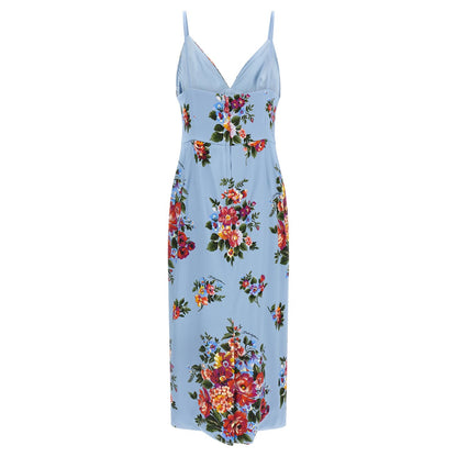Dolce & Gabbana Blue Viscose Midi Dress