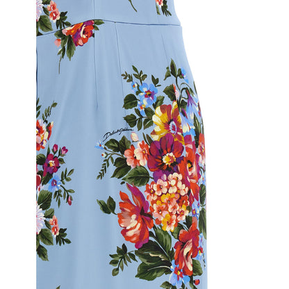 Dolce & Gabbana Blue Viscose Midi Dress
