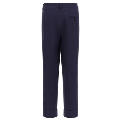 Alberto Biani Blue Cotton Pants