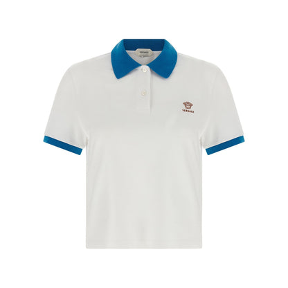 Versace Blue Cotton Polo Shirt