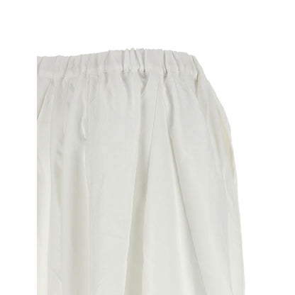 Comme Des Garçons White Polyester Casual Pants
