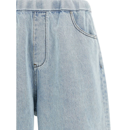 Entire Studios Blue Cotton Bermuda Shorts