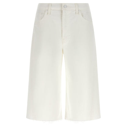 Mother Denim White Cotton Bermuda Shorts