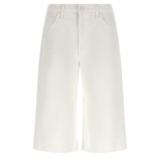 Mother Denim White Cotton Bermuda Shorts