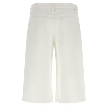 Mother Denim White Cotton Bermuda Shorts
