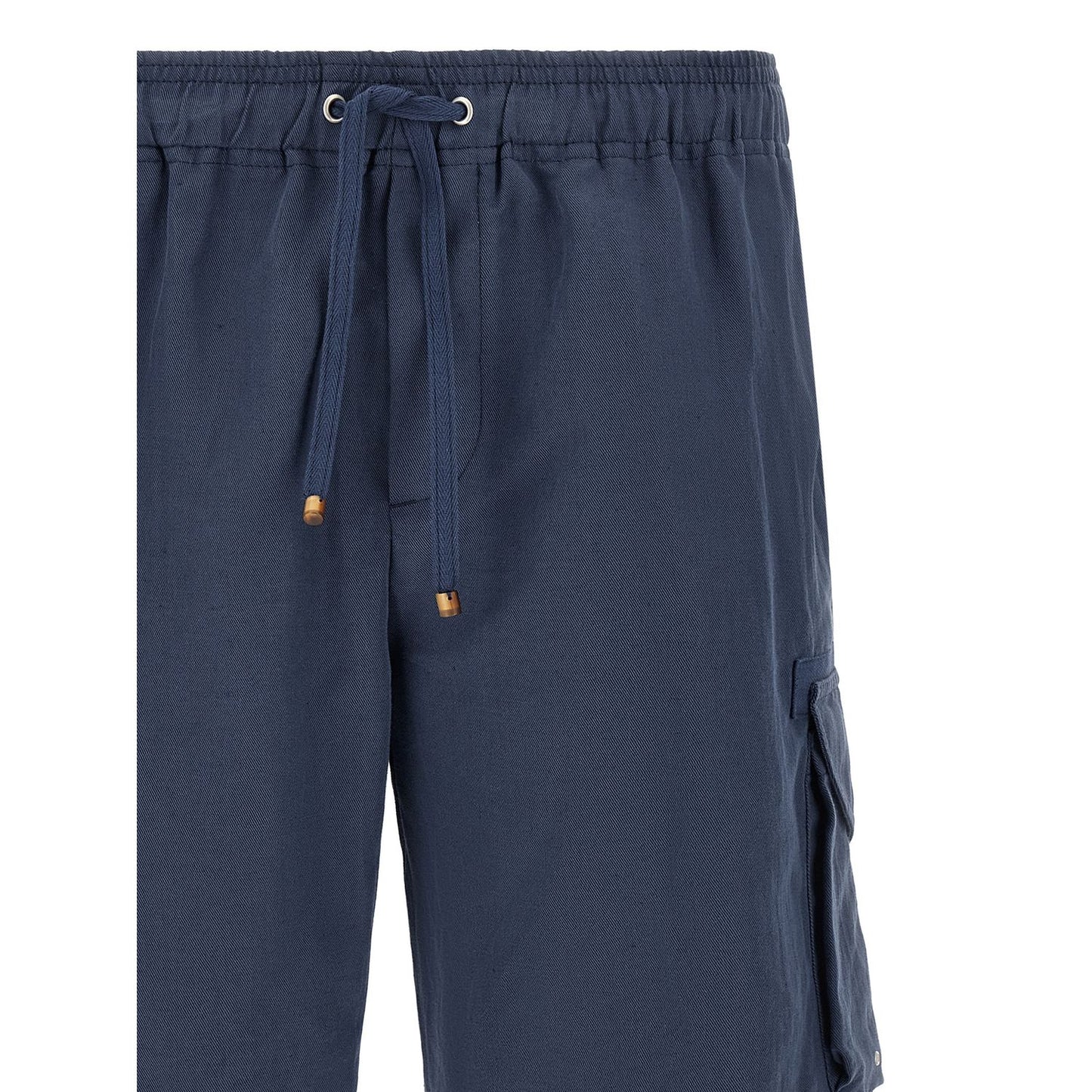 Brunello Cucinelli Blue Linen Bermuda Shorts