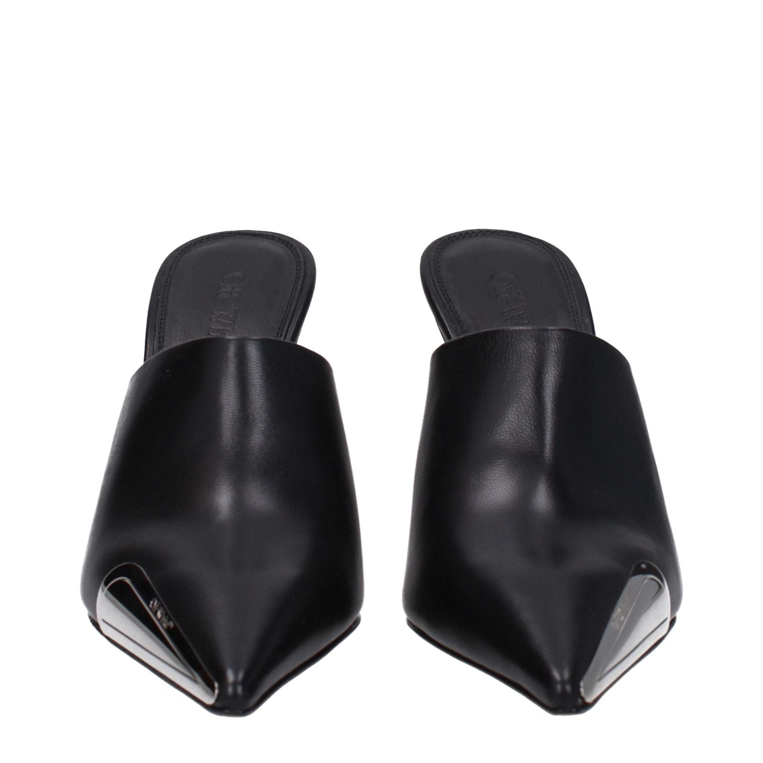 Off-White Black Leather High Heel Pumps