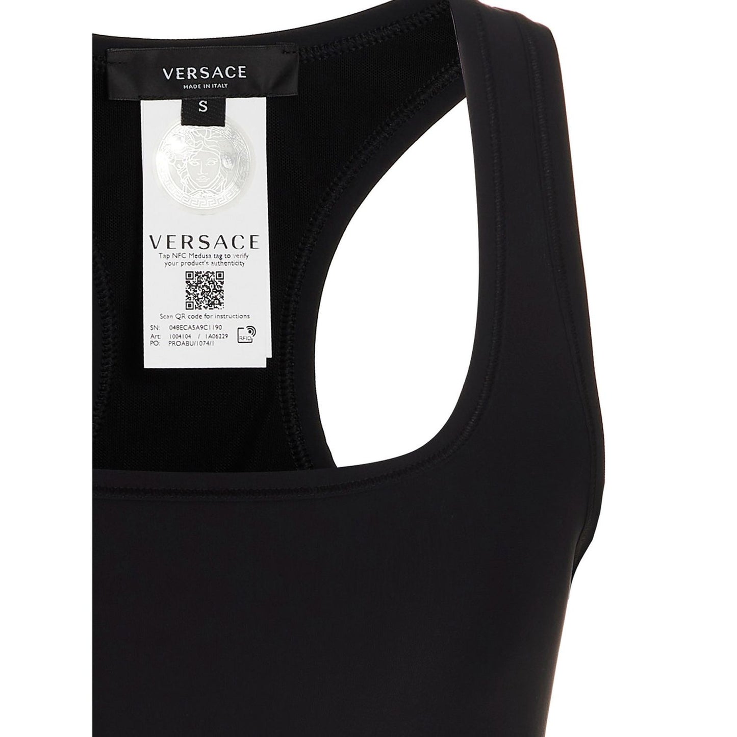Versace Black Polyamide Sport Bra
